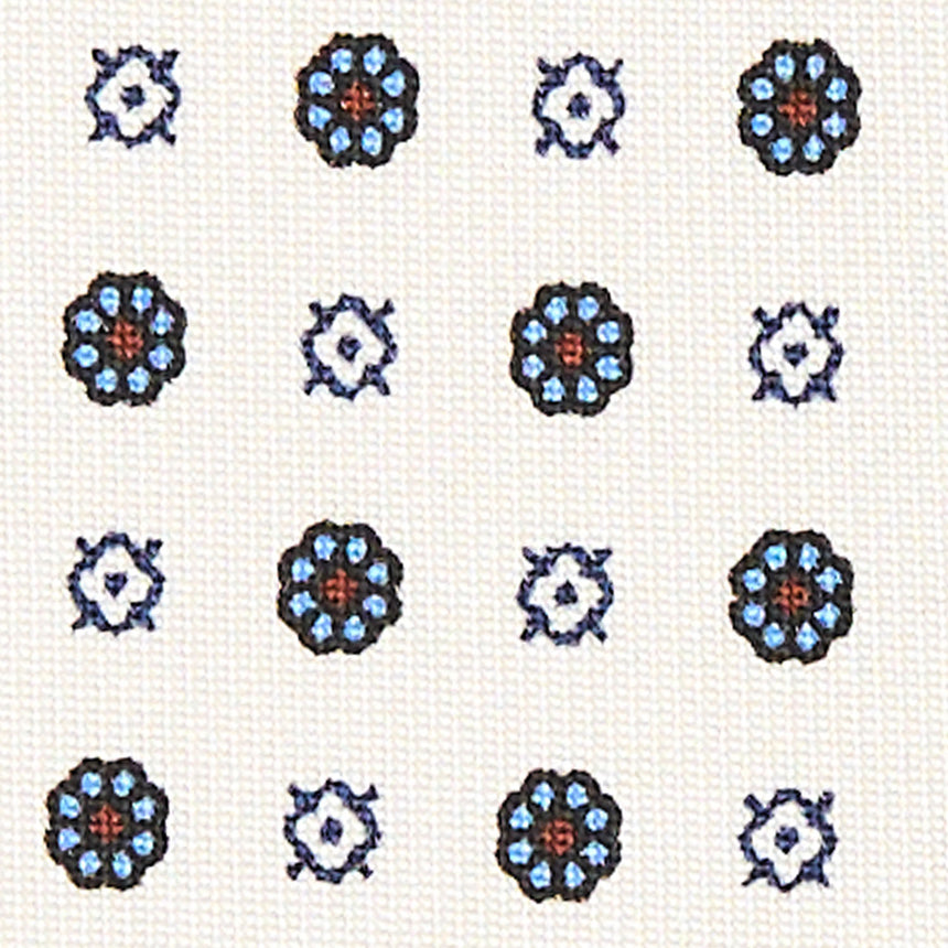 WHITE SARTORIAL PRINTED SILK TIE