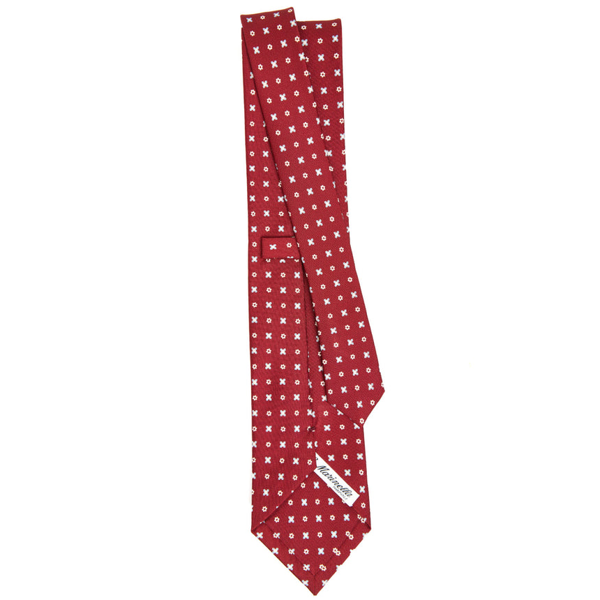 CRAVATTA SARTORIALE IN SETA STAMPATA BORDEAUX