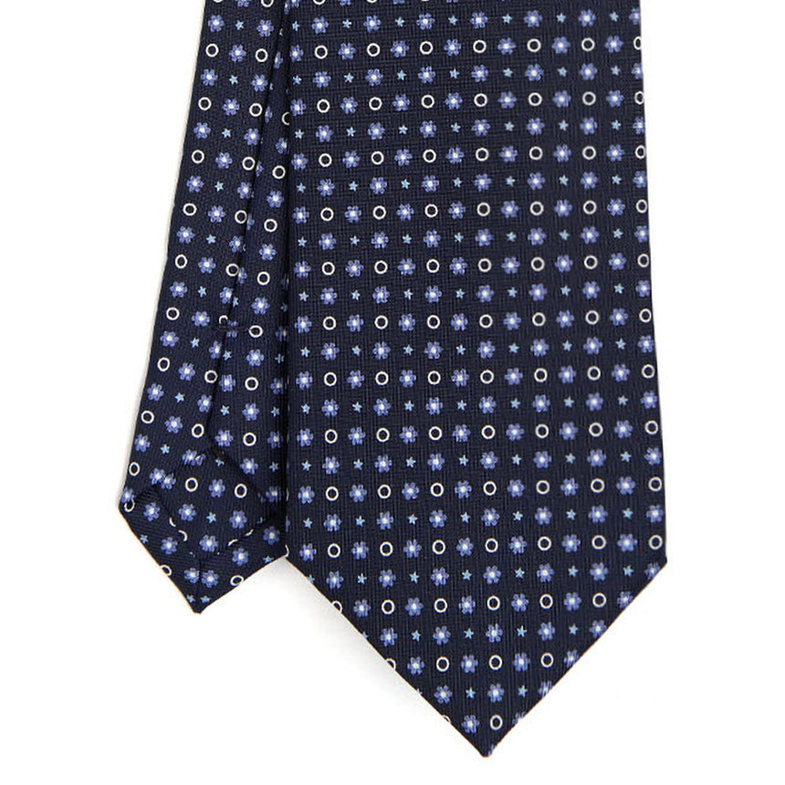DARK BLUE SARTORIAL PRINTED SILK TIE