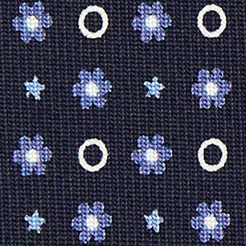 DARK BLUE SARTORIAL PRINTED SILK TIE