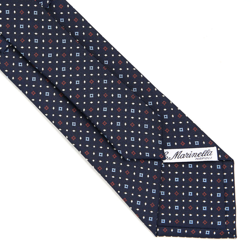 DARK BLUE SARTORIAL PRINTED SILK TIE