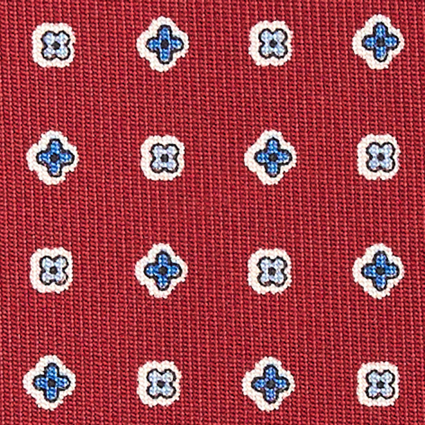 BURGUNDY SARTORIAL PRINTED SILK TIE