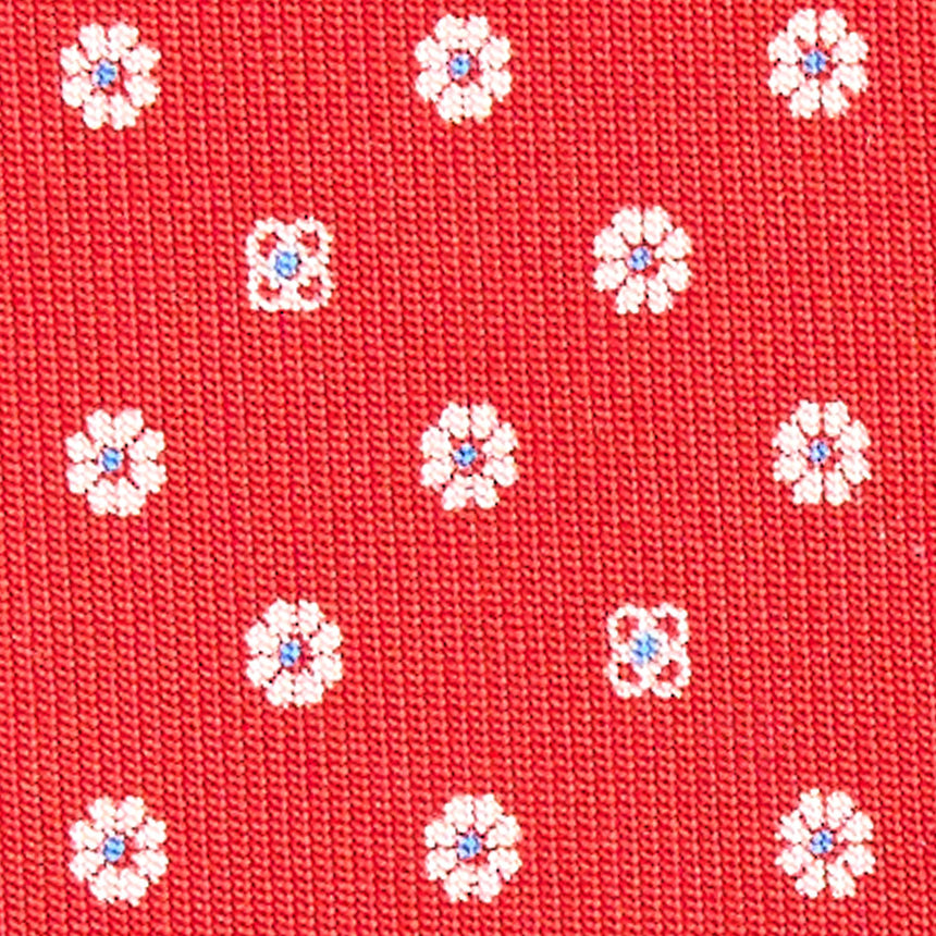 CRAVATTA SARTORIALE IN SETA STAMPATA ROSSA