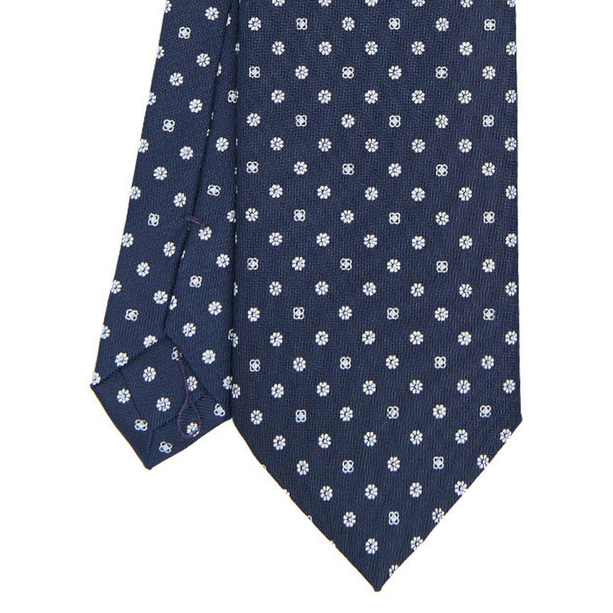 DARK BLUE SARTORIAL PRINTED SILK TIE