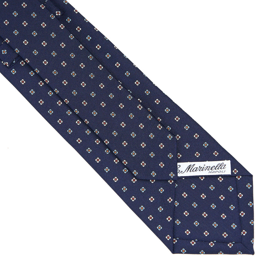 DARK BLUE SARTORIAL PRINTED SILK TIE