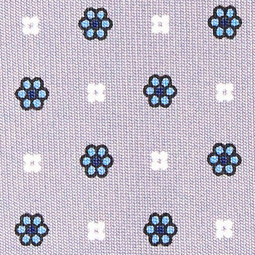 CRAVATTA SARTORIALE IN SETA STAMPATA GRIGIO CHIARO