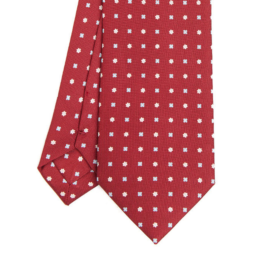 BURGUNDY SARTORIAL PRINTED SILK TIE