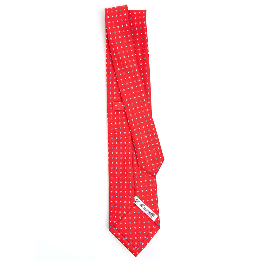 CRAVATTA SARTORIALE IN SETA STAMPATA ROSSA