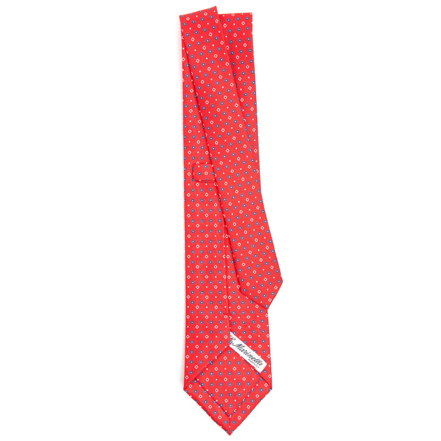 RED SARTORIAL PRINTED SILK TIE