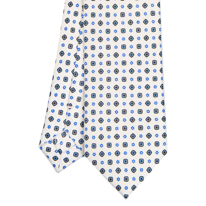WHITE SARTORIAL 7 CM PRINTED SILK TIE