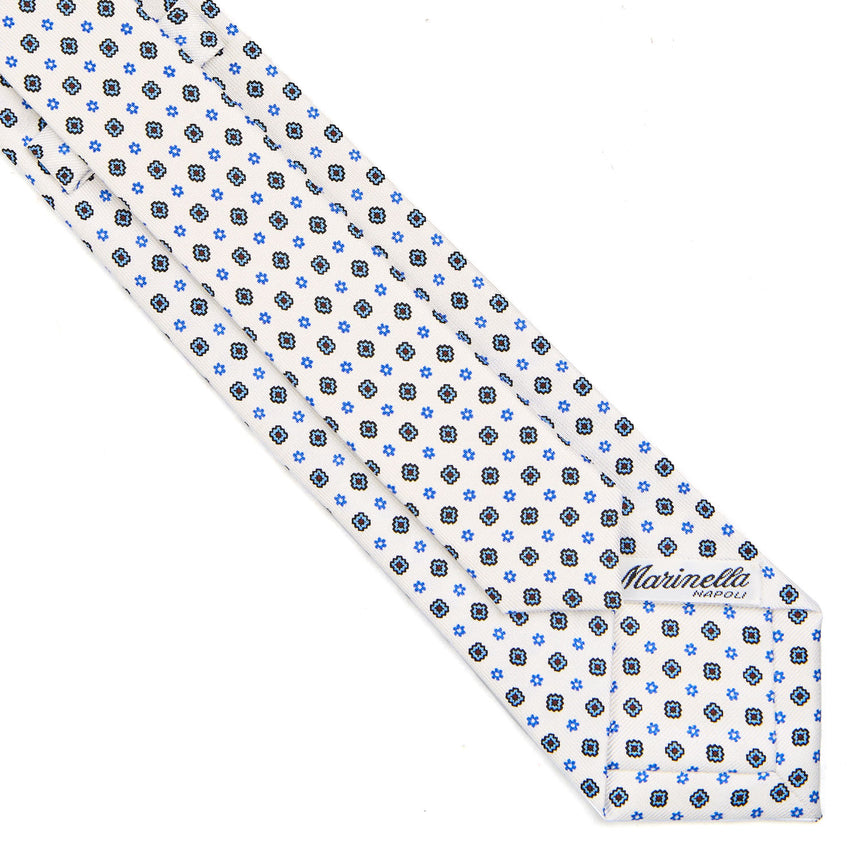 WHITE SARTORIAL 7 CM PRINTED SILK TIE