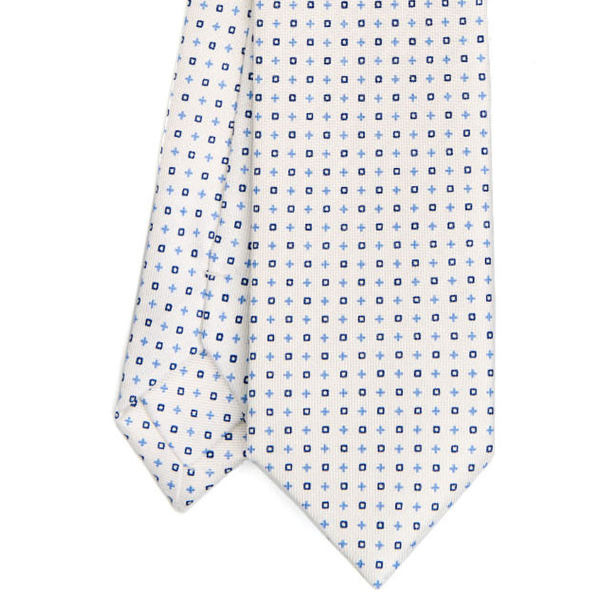 WHITE SARTORIAL 7 CM PRINTED SILK TIE