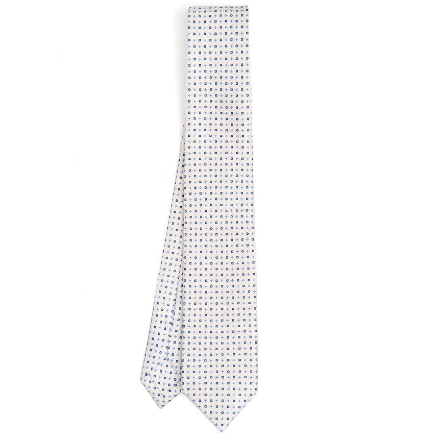 WHITE SARTORIAL 7 CM PRINTED SILK TIE