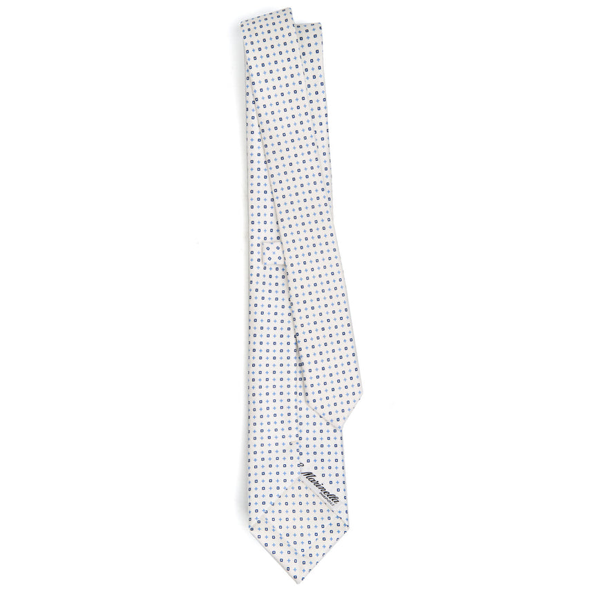 WHITE SARTORIAL 7 CM PRINTED SILK TIE