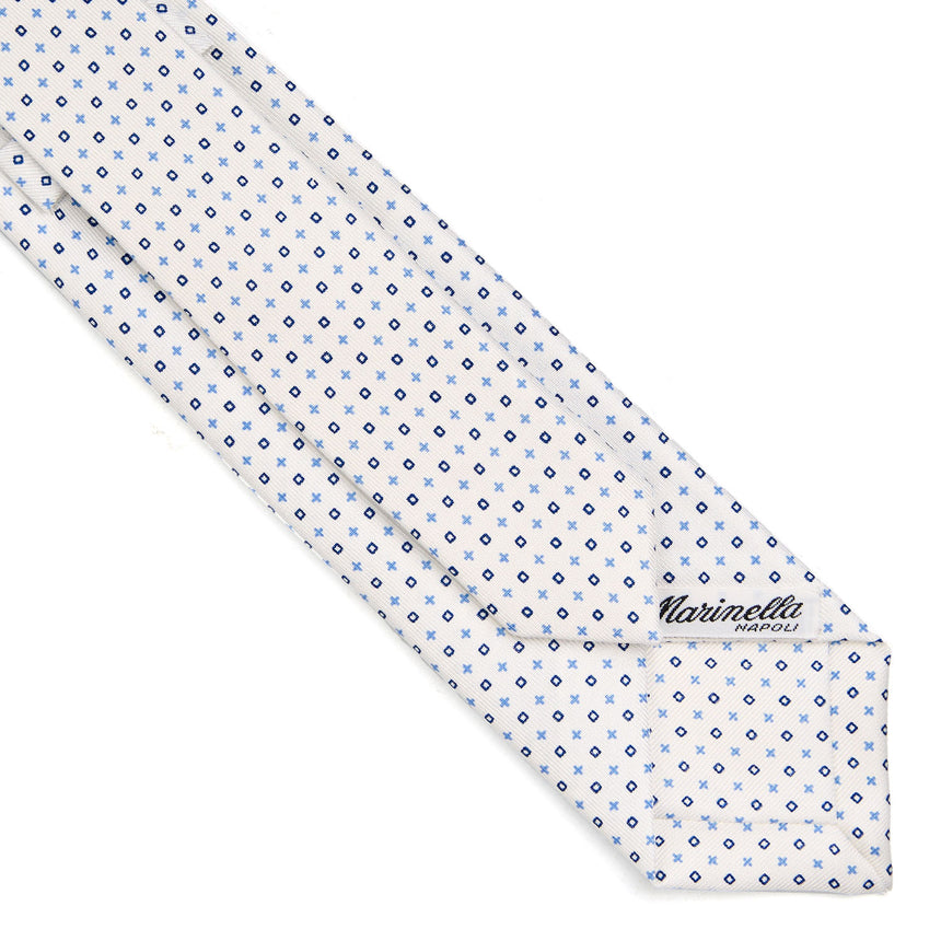 WHITE SARTORIAL 7 CM PRINTED SILK TIE