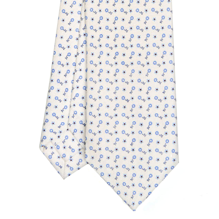 WHITE SARTORIAL 7 CM PRINTED SILK TIE