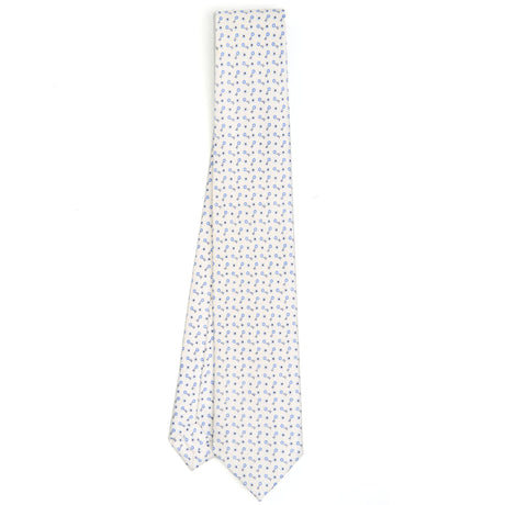 WHITE SARTORIAL 7 CM PRINTED SILK TIE