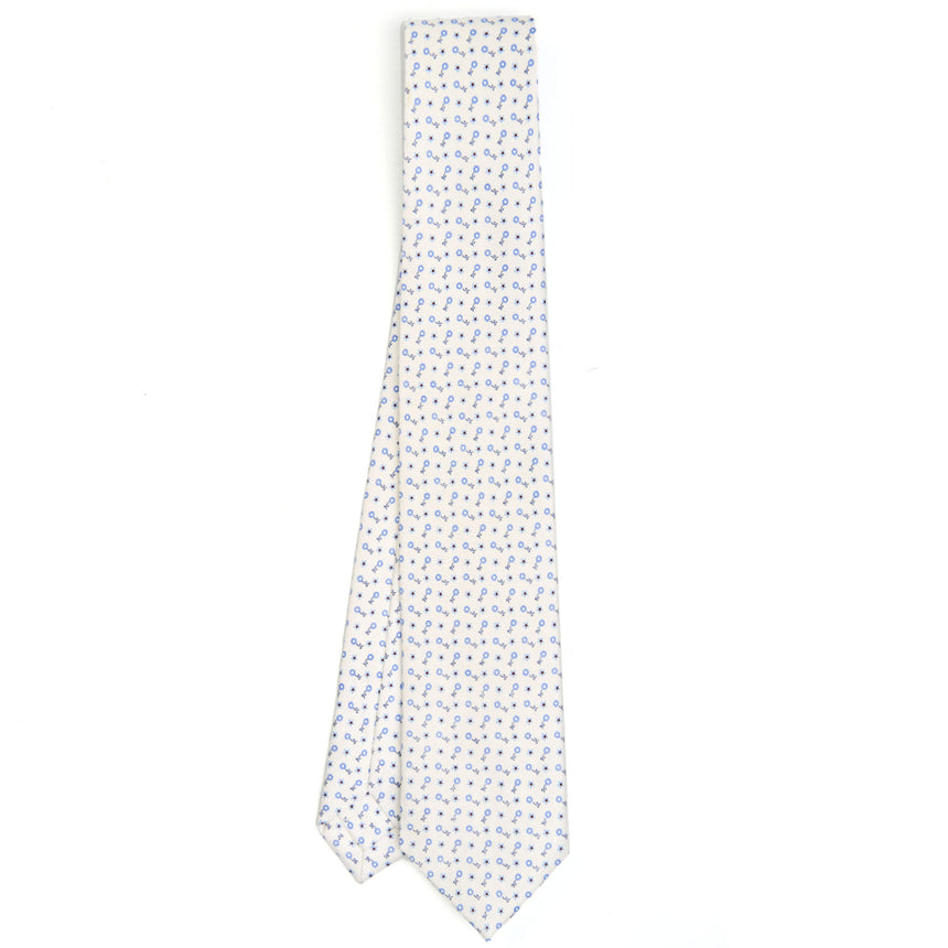 WHITE SARTORIAL 7 CM PRINTED SILK TIE