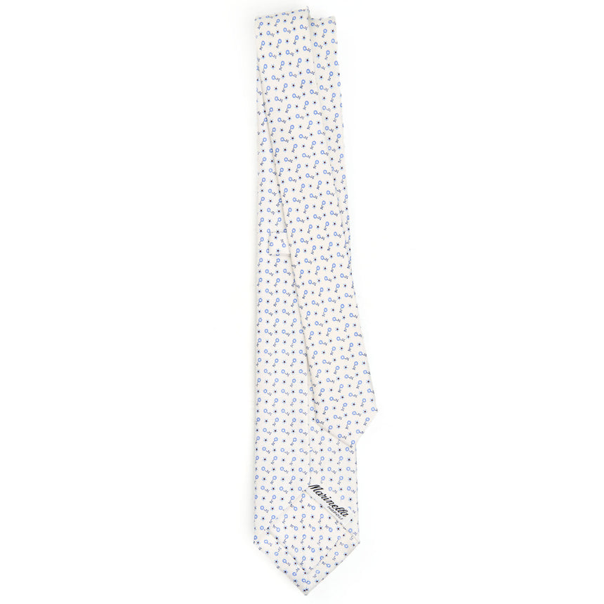 WHITE SARTORIAL 7 CM PRINTED SILK TIE