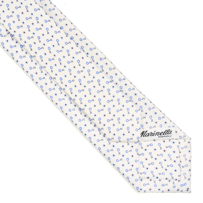 WHITE SARTORIAL 7 CM PRINTED SILK TIE