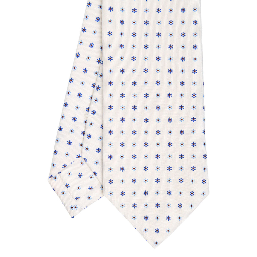 WHITE SARTORIAL 7 CM PRINTED SILK TIE