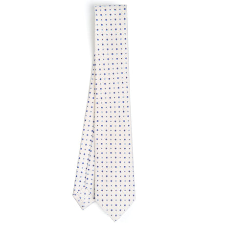 WHITE SARTORIAL 7 CM PRINTED SILK TIE
