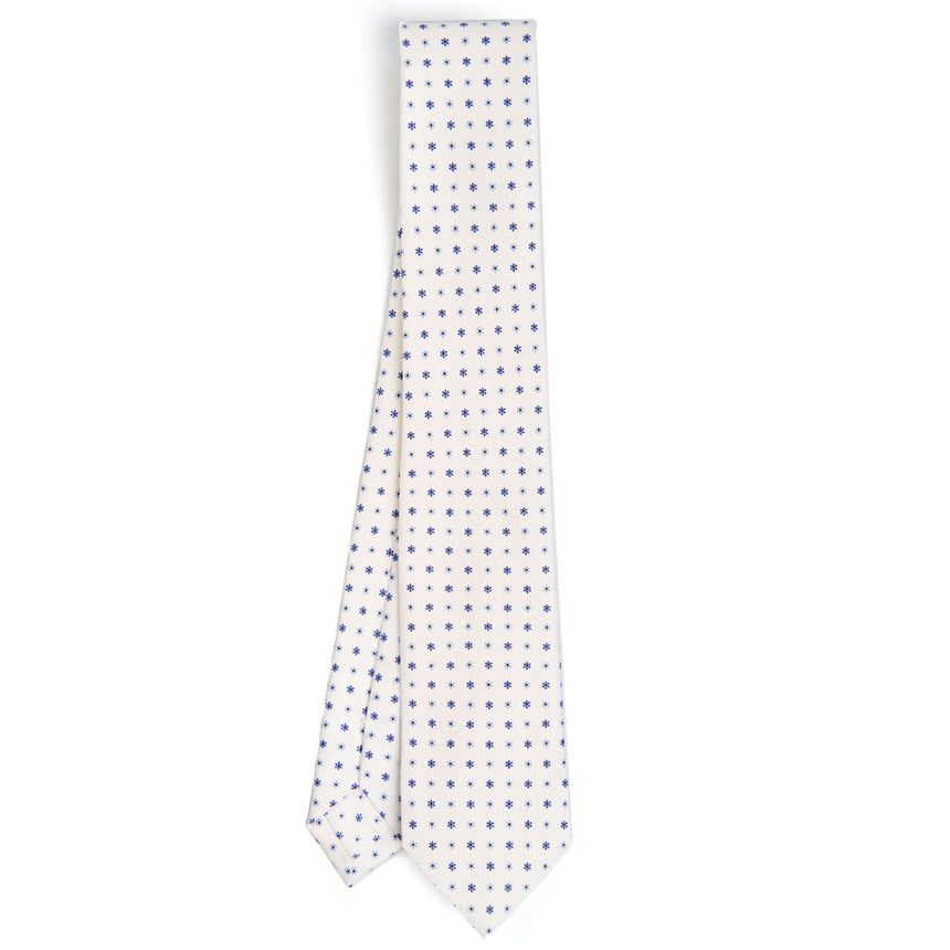WHITE SARTORIAL 7 CM PRINTED SILK TIE
