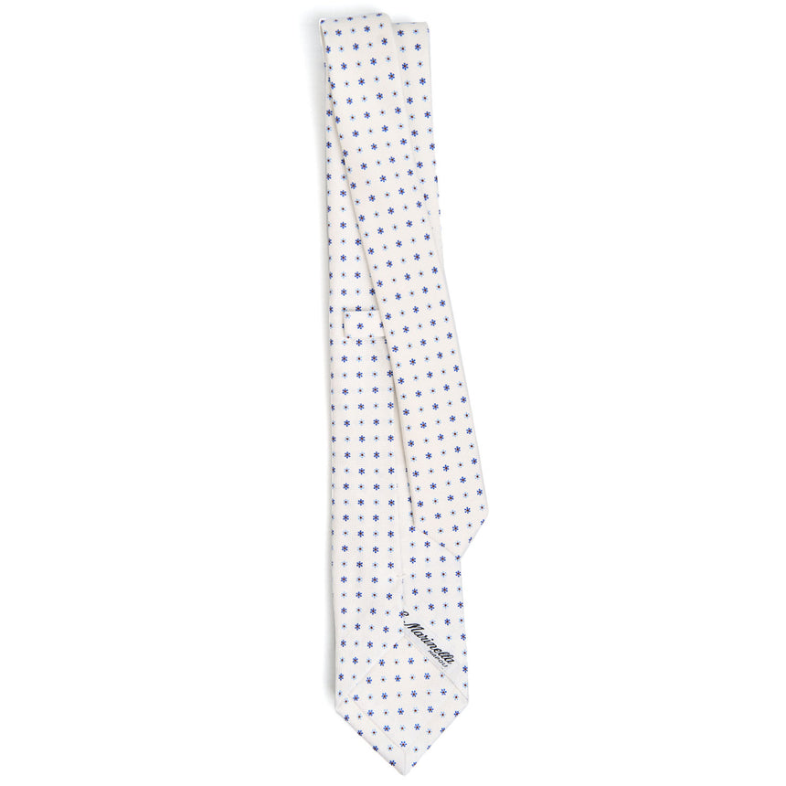 WHITE SARTORIAL 7 CM PRINTED SILK TIE