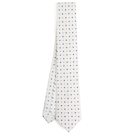WHITE SARTORIAL 7 CM PRINTED SILK TIE