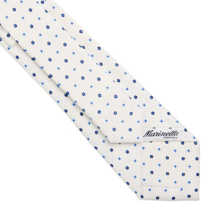 WHITE SARTORIAL 7 CM PRINTED SILK TIE