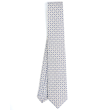 CRAVATTA SARTORIALE 7 CM IN SETA STAMPATA BIANCA