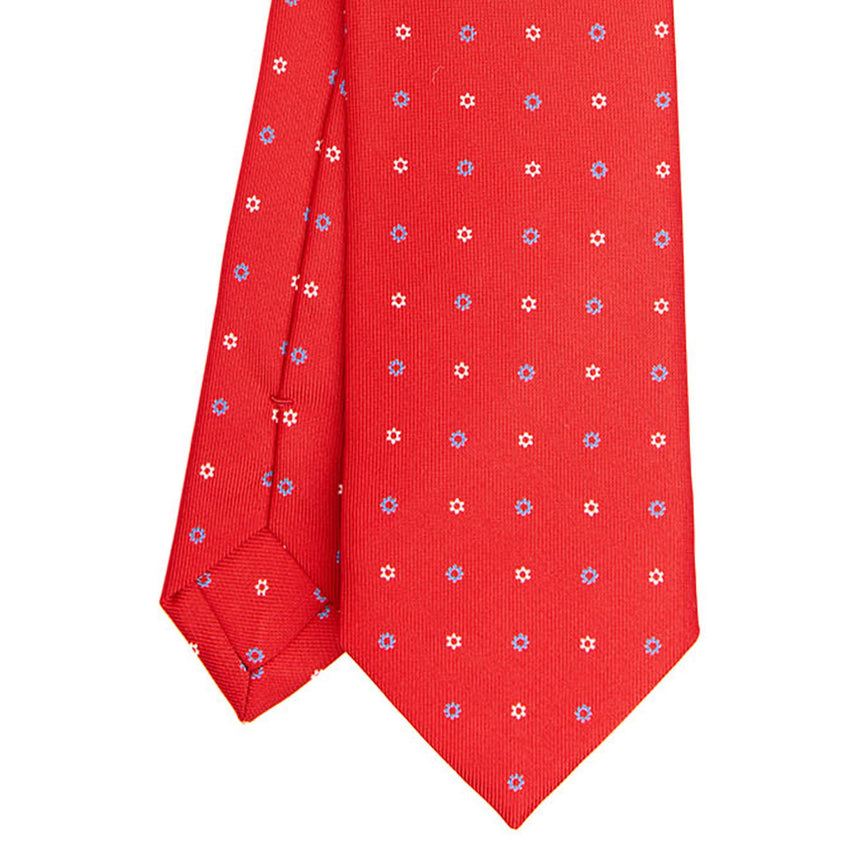 RED SARTORIAL 7 CM PRINTED SILK TIE