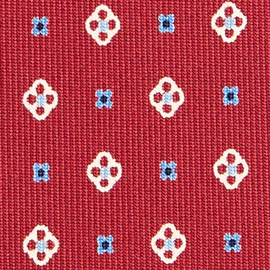 BURGUNDY SARTORIAL 7 CM PRINTED SILK TIE