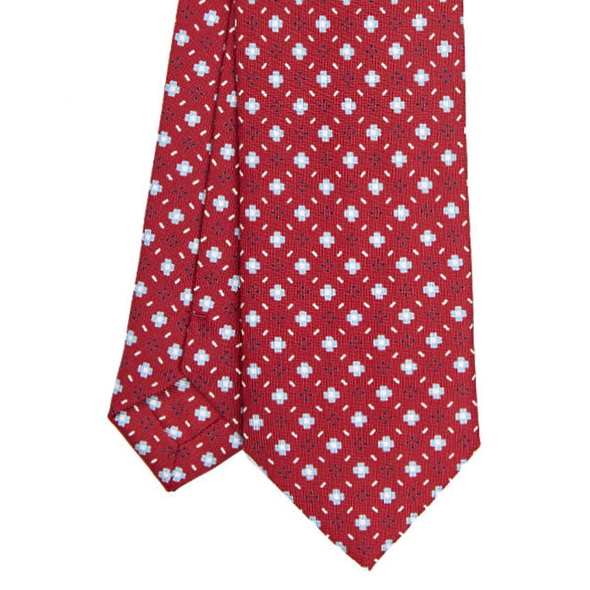 BURGUNDY SARTORIAL 7 CM PRINTED SILK TIE