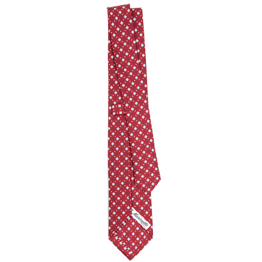 BURGUNDY SARTORIAL 7 CM PRINTED SILK TIE