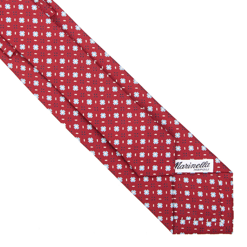 BURGUNDY SARTORIAL 7 CM PRINTED SILK TIE