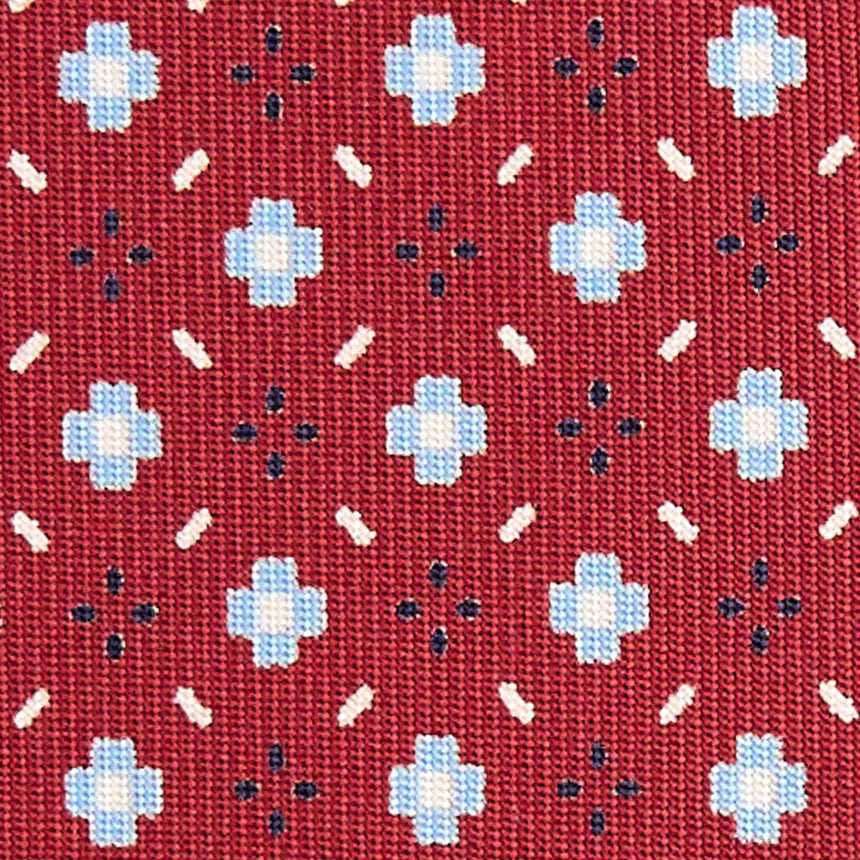 BURGUNDY SARTORIAL 7 CM PRINTED SILK TIE