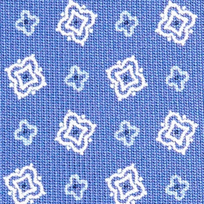 POWDER BLUE SARTORIAL 7 CM PRINTED SILK TIE