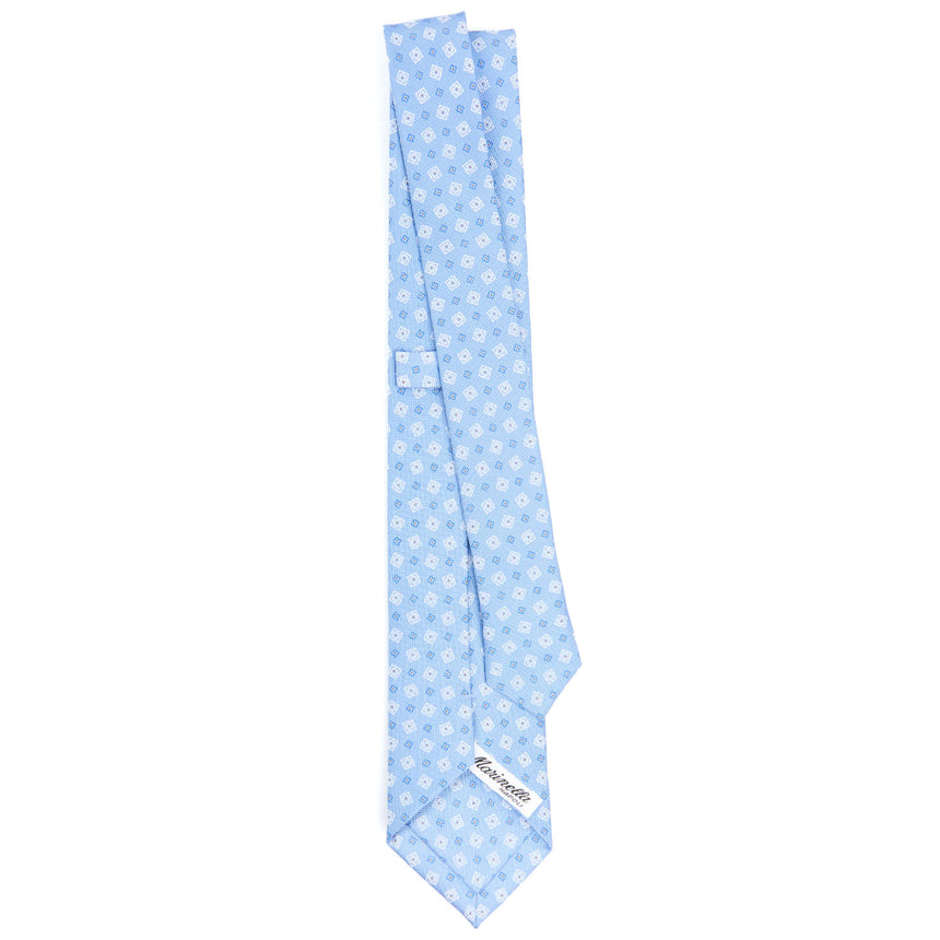 LIGHT BLUE SARTORIAL 7 CM PRINTED SILK TIE