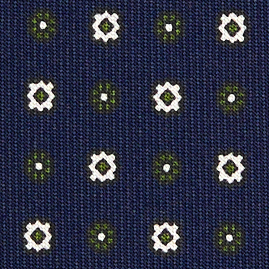 DARK BLUE SARTORIAL 7 CM PRINTED SILK TIE