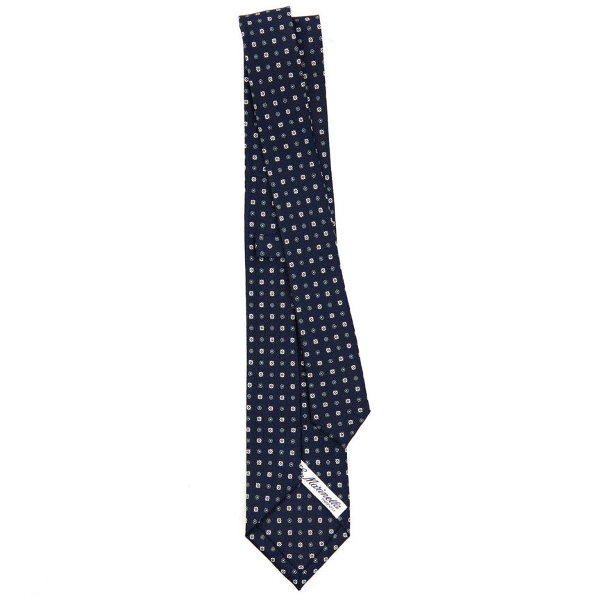 DARK BLUE SARTORIAL 7 CM PRINTED SILK TIE