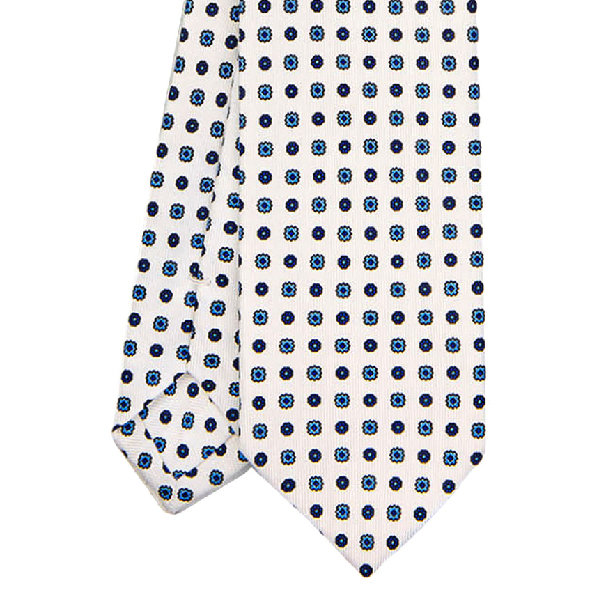 WHITE SARTORIAL 7 CM PRINTED SILK TIE