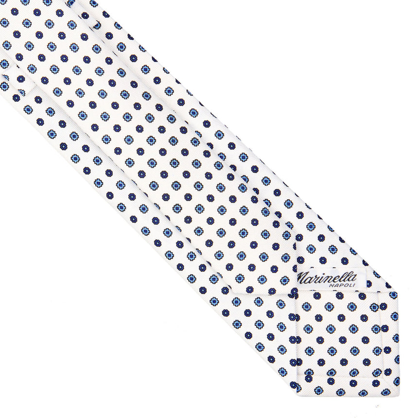 WHITE SARTORIAL 7 CM PRINTED SILK TIE