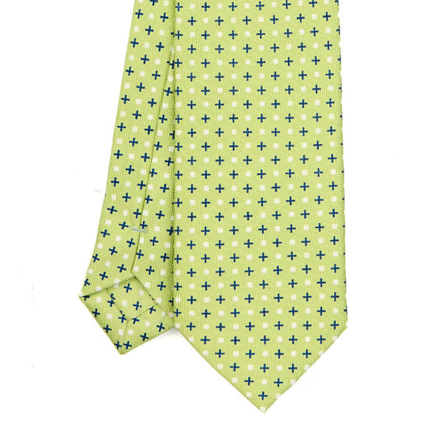 LIGHT GREEN SARTORIAL 7 CM PRINTED SILK TIE