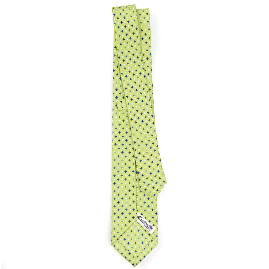 LIGHT GREEN SARTORIAL 7 CM PRINTED SILK TIE