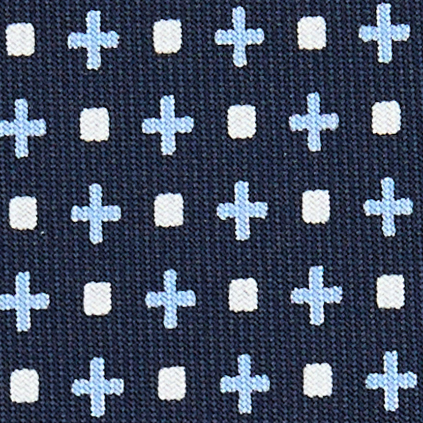 DARK BLUE SARTORIAL 7 CM PRINTED SILK TIE