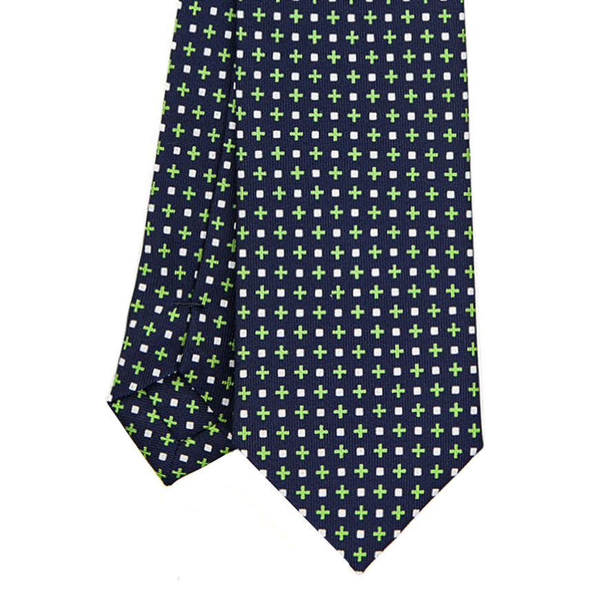 DARK BLUE SARTORIAL 7 CM PRINTED SILK TIE