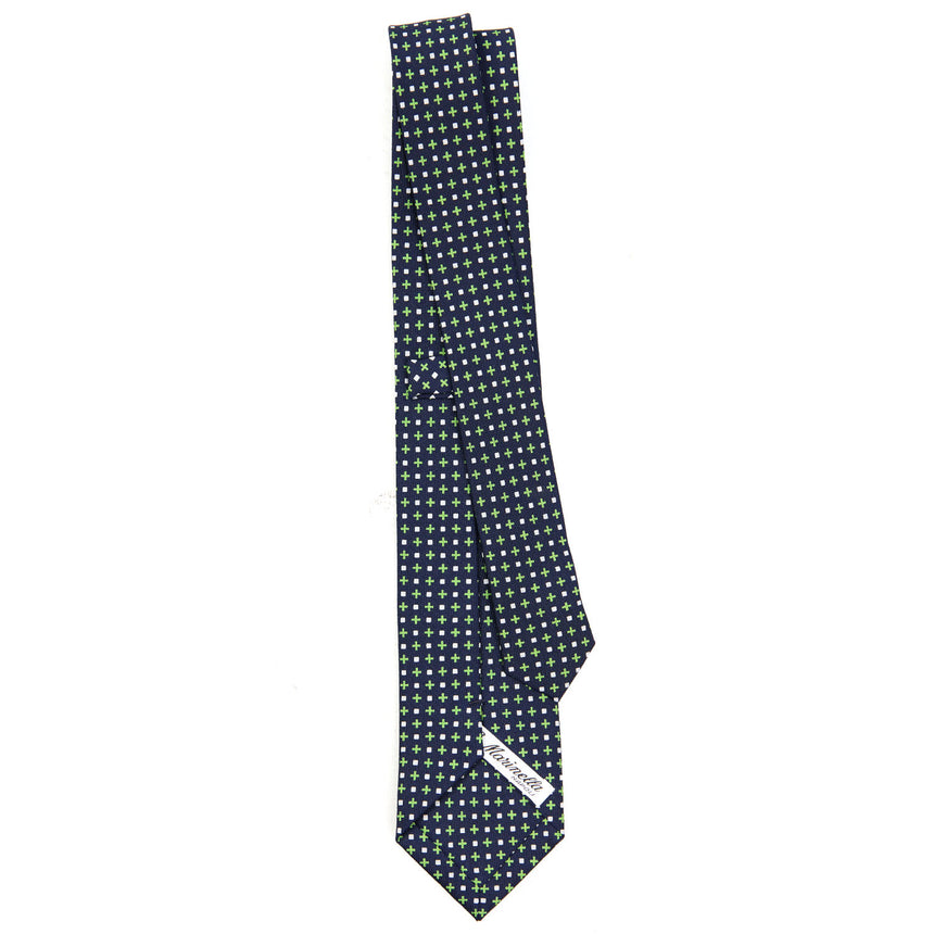 DARK BLUE SARTORIAL 7 CM PRINTED SILK TIE