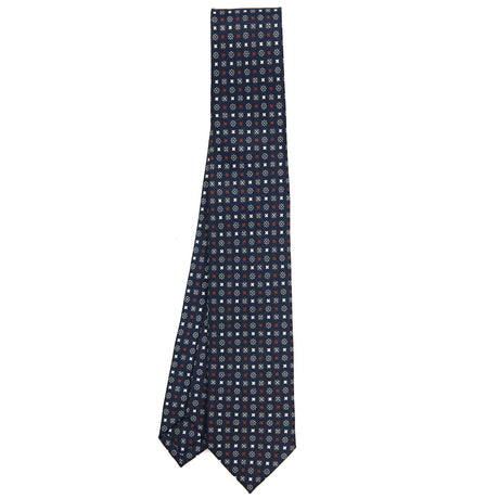 DARK BLUE SARTORIAL 7 CM PRINTED SILK TIE