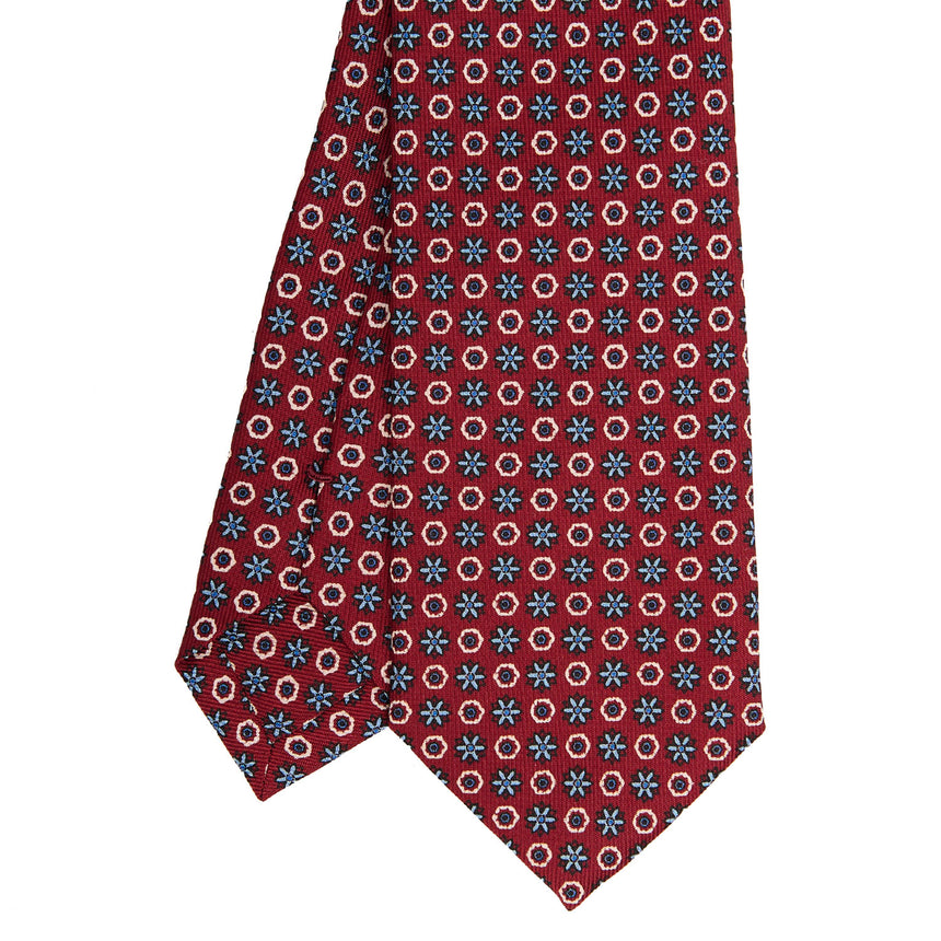 BURGUNDY SARTORIAL 7 CM PRINTED SILK TIE